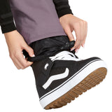 Volcom Women's Hallen Shell Pant - A pair of black snow pants with a subtle white pattern on the lower leg.