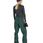 Volcom Women's Hallen Shell Pant 2025 - A black and white striped shell pant with a zippered pocket on the side.