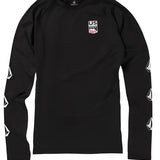 Volcom USST Baselayer Top 2022 - A black long-sleeved shirt with a white logo on the chest that says "US" and has three stars above it, and another logo below it that says "Volcom".