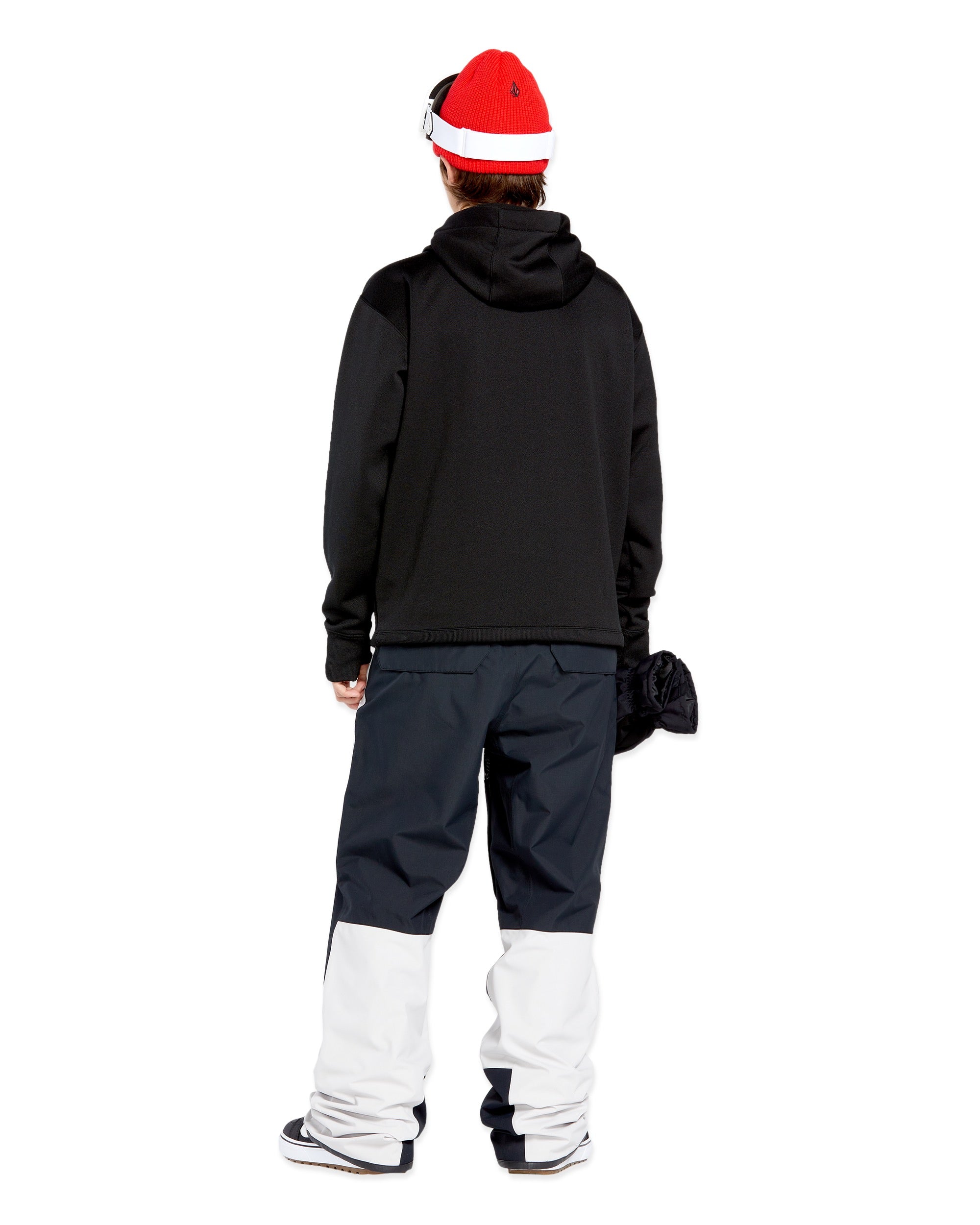 Volcom Women's Riding Hydro Hoodie 2025 - A black hoodie with a hood and drawstrings, featuring a small logo on the upper left chest area.