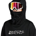 Volcom Women's Riding Hydro Hoodie 2025 - A black hoodie with a white logo on the chest and drawstrings at the hood.