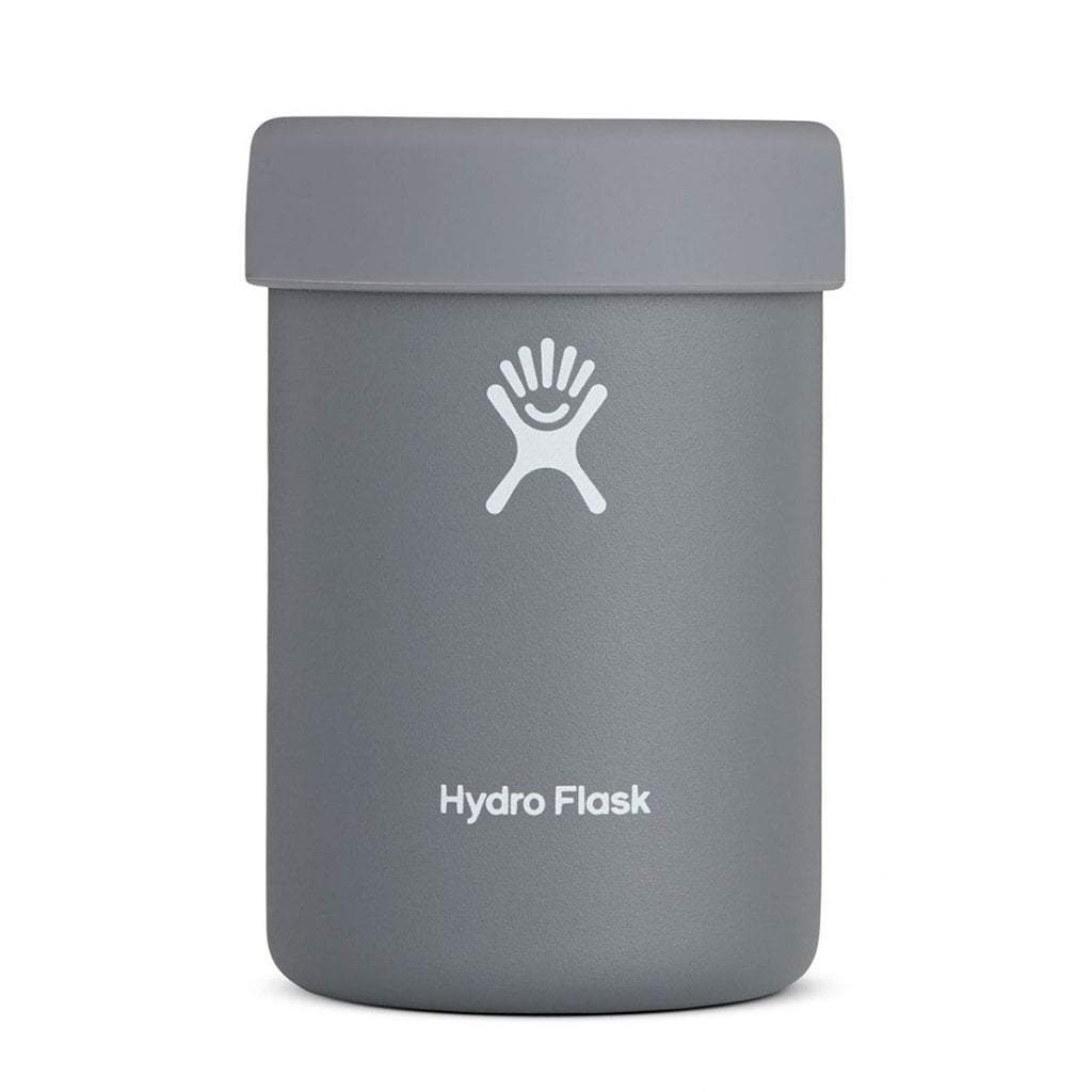 Hydro Flask 12oz Cooler Cup - A gray insulated tumbler with a screw-on lid and a small logo on the front.