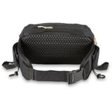Dakine Hot Laps 2L Hip Pack - A black hip pack with a zippered pocket on top and two side pockets, featuring a mesh back panel for breathability.