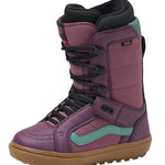 Vans Women's Hi-Standard OG Snowboard Boot 2025 - A purple snowboard boot with a black strap and laces, featuring a wavy teal stripe on the side.