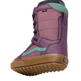 Vans Women's Hi-Standard OG Snowboard Boot 2025 - A purple snowboard boot with a black strap and laces, featuring a teal logo on the side.