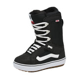 Vans Women's Hi-Standard OG Snowboard Boot 2025 - Black snowboard boots with white laces and a white logo on the side.