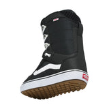 Vans Women's Hi-Standard OG Snowboard Boot 2025 - Black snowboard boot with white laces and a white stripe on the side.