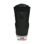 Vans Women's Hi-Standard OG Snowboard Boot 2025 - Black snowboard boot with white trim and silver buckles.