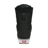 Vans Women's Hi-Standard OG Snowboard Boot 2025 - Black snowboard boot with white trim and silver buckles.