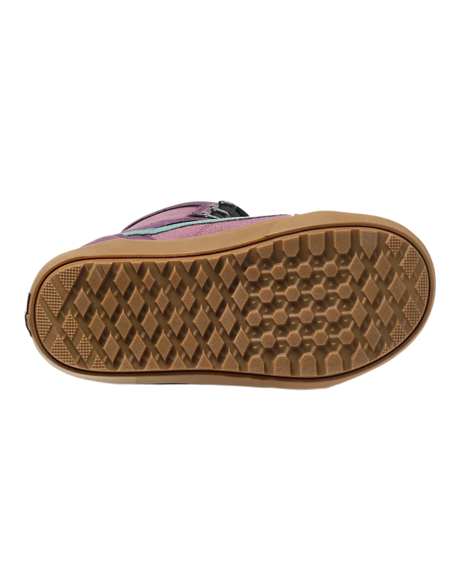 Vans Women's Hi-Standard OG Snowboard Boot 2025 - A pink and purple snowboard boot with a black lace-up front.