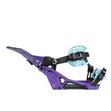 Nidecker Supermatic Snowboard Binding 2025 - A purple snowboard binding with a black strap and light blue buckles.