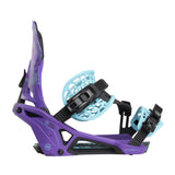 Nidecker Supermatic Snowboard Binding 2025 - A purple snowboard binding with a black strap and light blue accents on the baseplate.