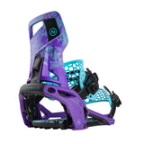 Nidecker Supermatic Snowboard Binding - A purple snowboard binding with a black strap and teal accents.