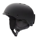 Smith Holt Helmet 2025 - Black helmet with a matte finish, featuring ventilation holes on top and a chin strap.
