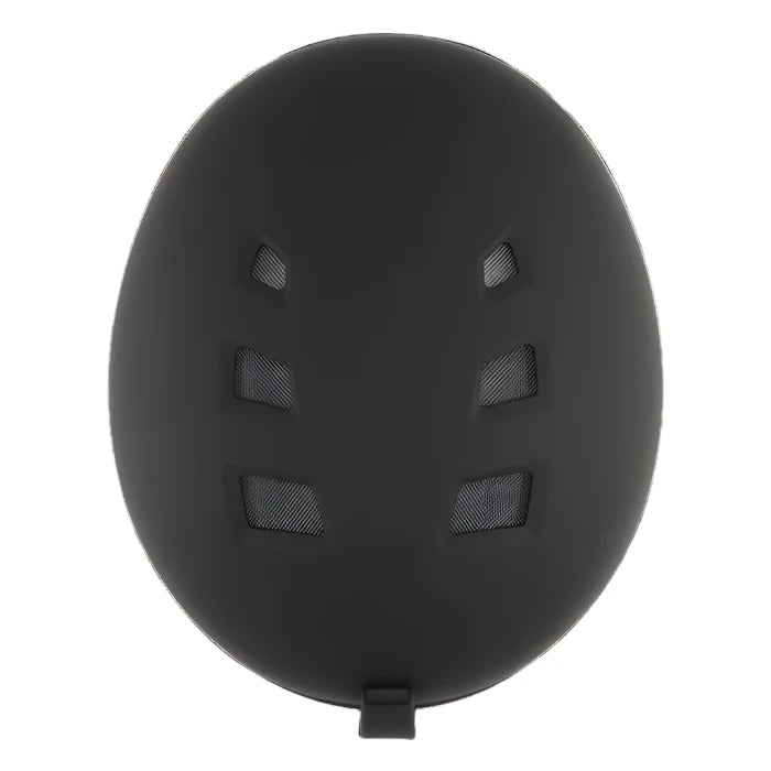 Smith Holt Helmet 2025 - Black helmet with a matte finish, featuring ventilation holes on top and a strap at the back.