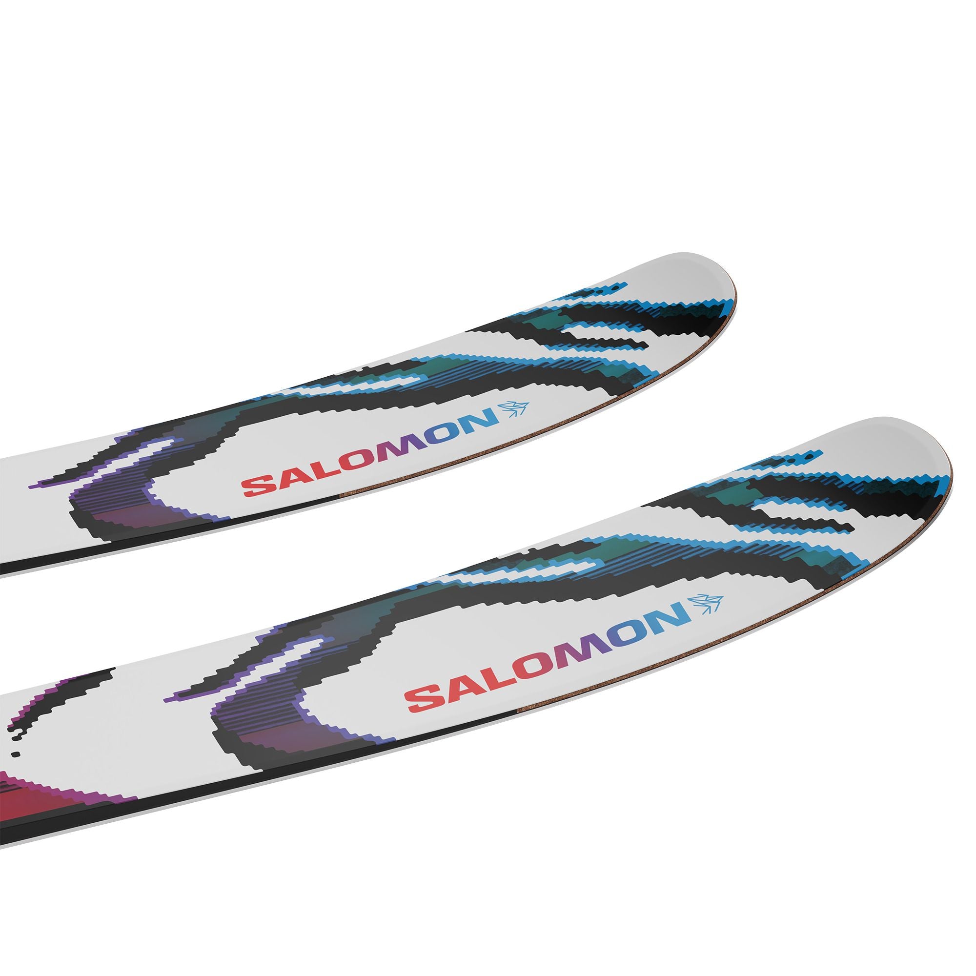 Two Salomon S/Lab QST Blank skis with a white background.