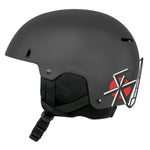 Sandbox Icon Snow MIPS Fit System Helmet 2025 - A black helmet with a red logo on the side and white lettering that reads "MIPS".
