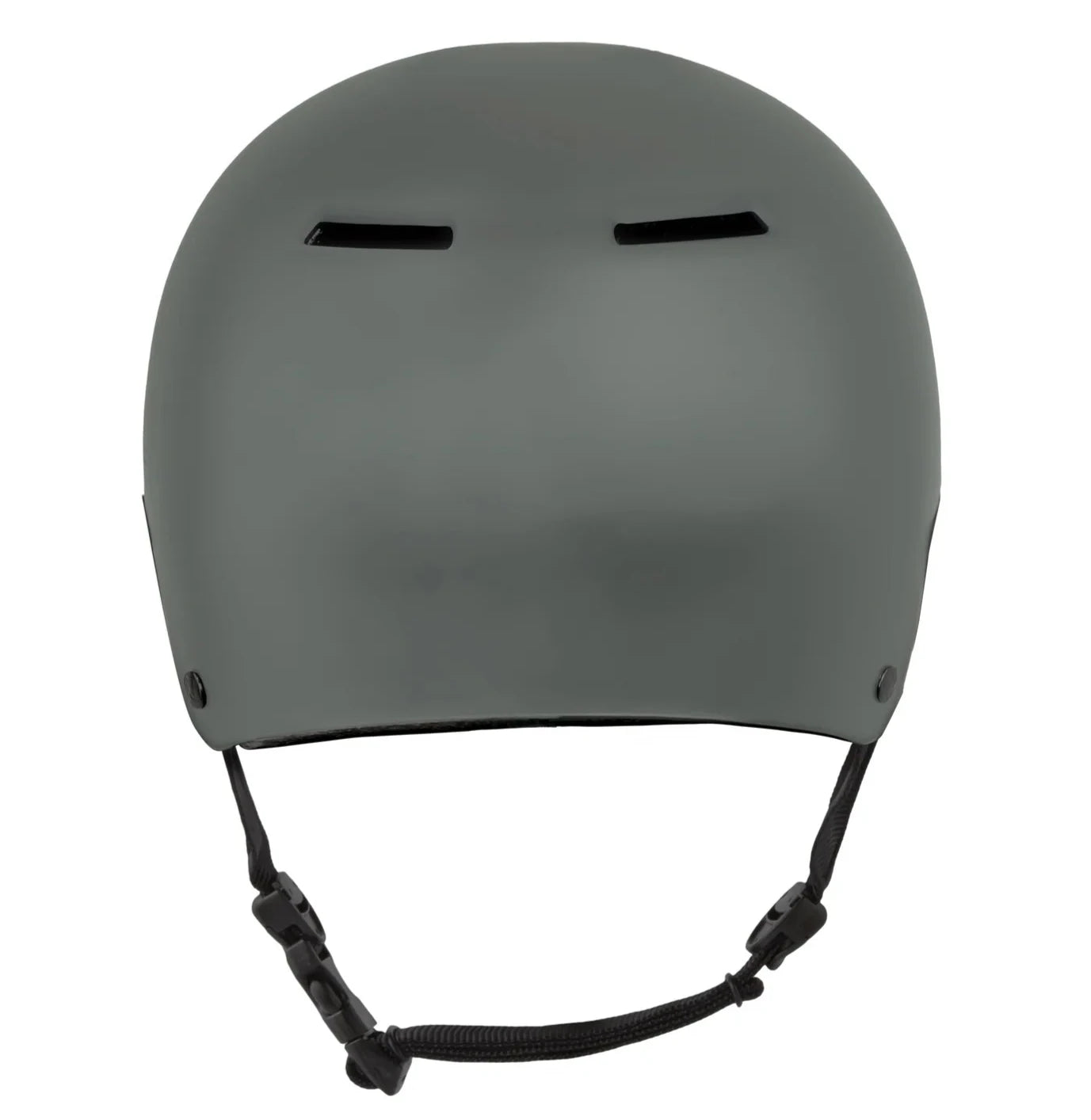 Sandbox Icon Brain Bucket Helmet 2025 - A dark gray helmet with a rounded top and two small ventilation holes near the front.