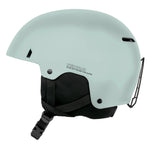 Sandbox Icon Snow Fit System Helmet 2025 - A white helmet with a black chin strap and ventilation holes on top.