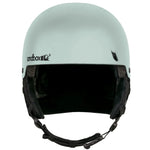 Sandbox Icon Snow Fit System Helmet 2025 - A white helmet with a black logo on the side and a chin strap.