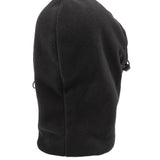 Volcom Men's Travelin Hood Thingy Neck Warmer - A black fleece neck warmer with a hood and drawstring, featuring a small logo on the front.