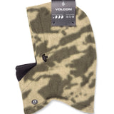 Volcom Men's Travelin Hood Thingy Neck Warmer - A tan neck warmer with a black fleece interior and a small logo on the bottom left corner.