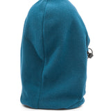 Volcom Men's Travelin Hood Thingy Neck Warmer - A blue fleece neck warmer with a hood and drawstring.