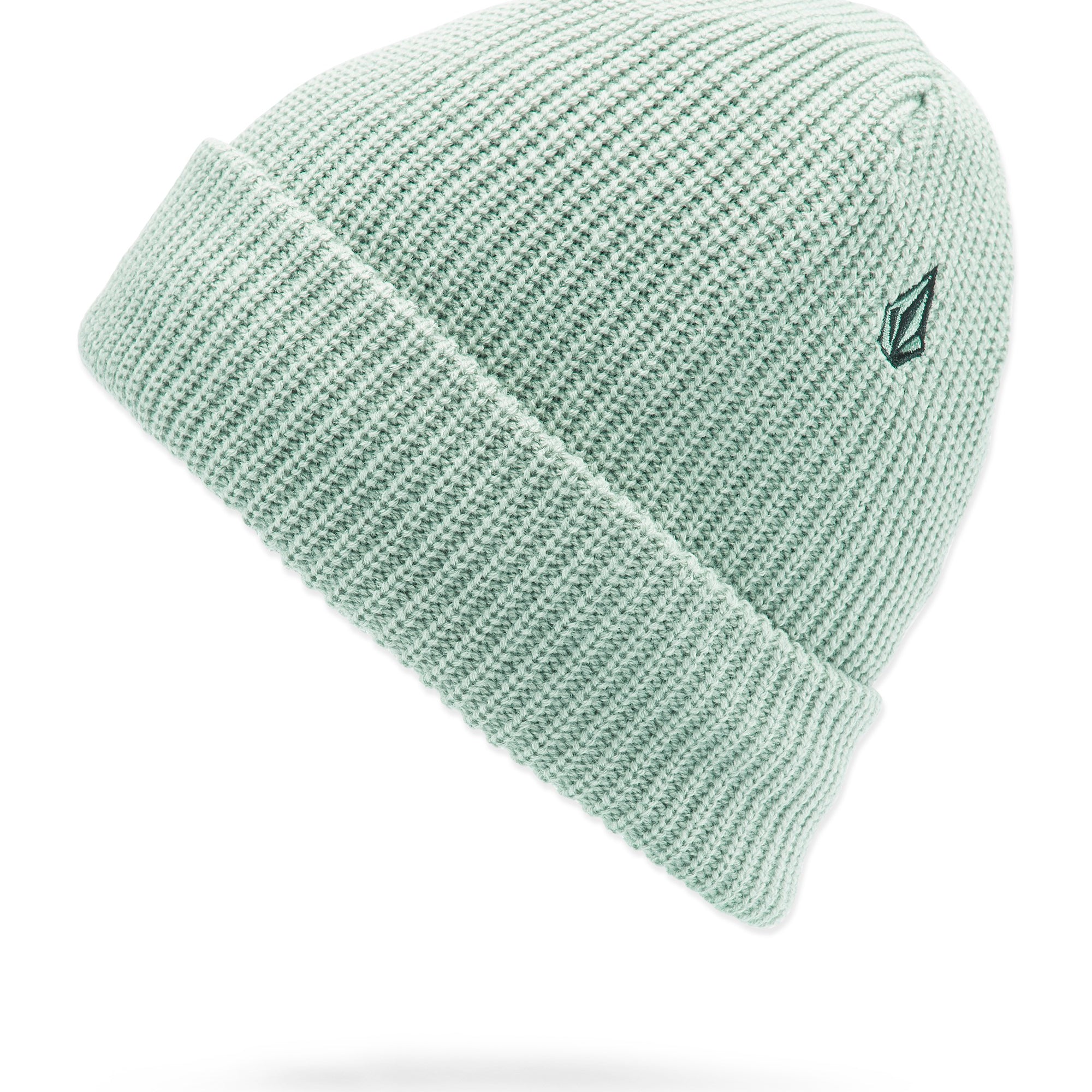 Volcom Men's Sweep Lined Beanie 2025 - A light green beanie with a small embroidered logo on the front.