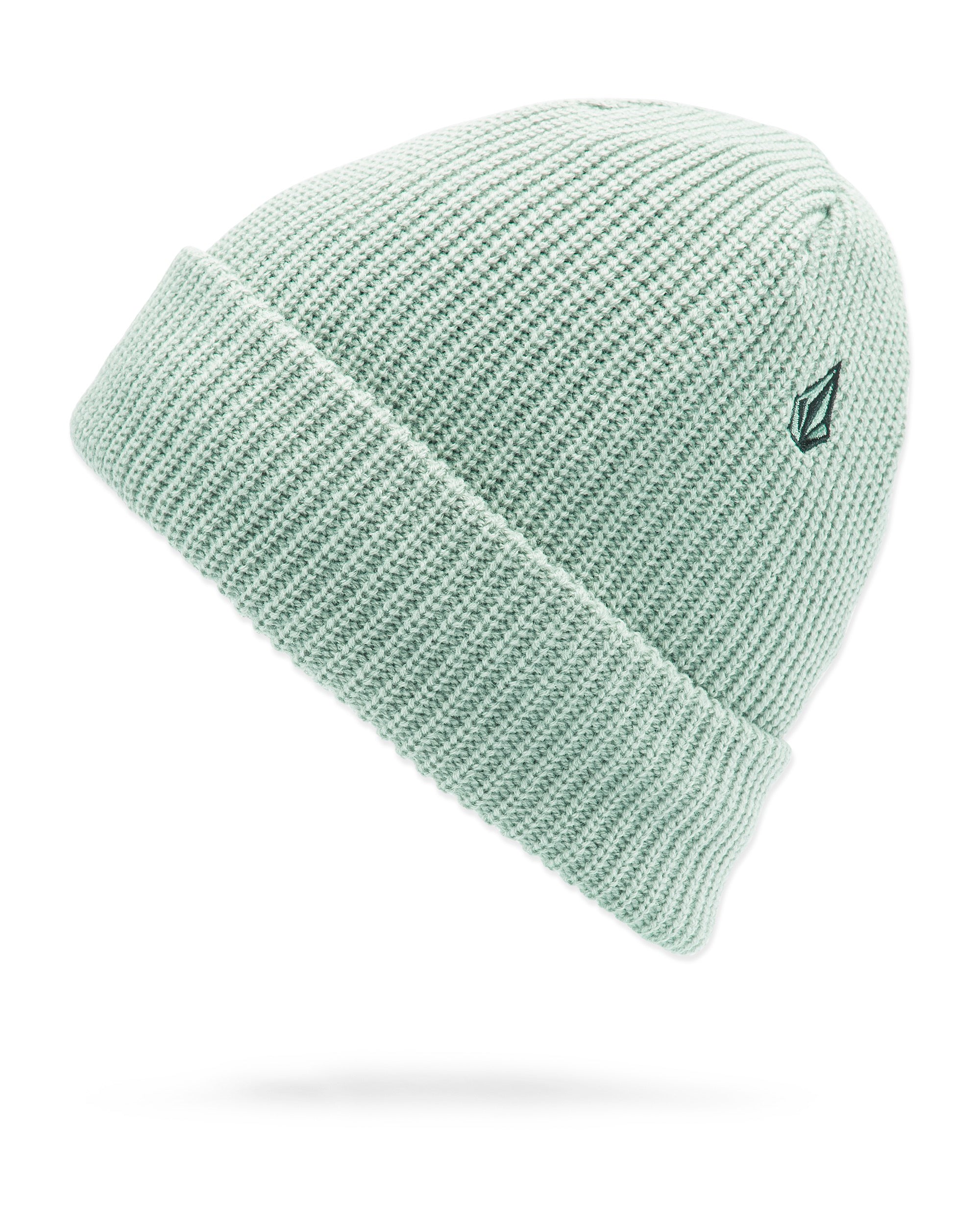 Volcom Men's Sweep Lined Beanie 2025 - A light green beanie with a small embroidered logo on the front.
