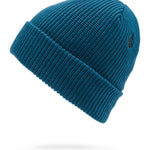 Volcom Men's Sweep Beanie - A dark gray beanie with a small embroidered logo on the front, featuring a ribbed cuff and a folded brim.