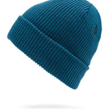 Volcom Men's Sweep Beanie - A dark gray beanie with a small embroidered logo on the front, featuring a ribbed cuff and a folded brim.