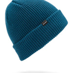 Volcom Men's Sweep Beanie - A dark blue beanie with a ribbed cuff and a small black label on the front that reads "VOLCOM" in white letters.