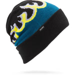 Volcom Men's Stone Funk Beanie 2025 - A black beanie with a yellow and gray graphic on top.