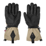 Volcom Men's 91 GORE-TEX Glove - A black glove with a quilted pattern on the back of the hand and fingers, featuring a Velcro strap closure at the wrist.
