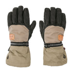 Volcom Men's 91 GORE-TEX Glove - A tan glove with a brown leather palm and wrist strap, featuring a small black logo on the back of the hand.