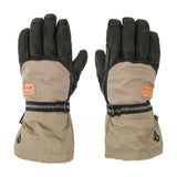 Volcom Men's 91 GORE-TEX Glove - A tan glove with a brown leather palm and wrist strap, featuring a small black logo on the back of the hand.