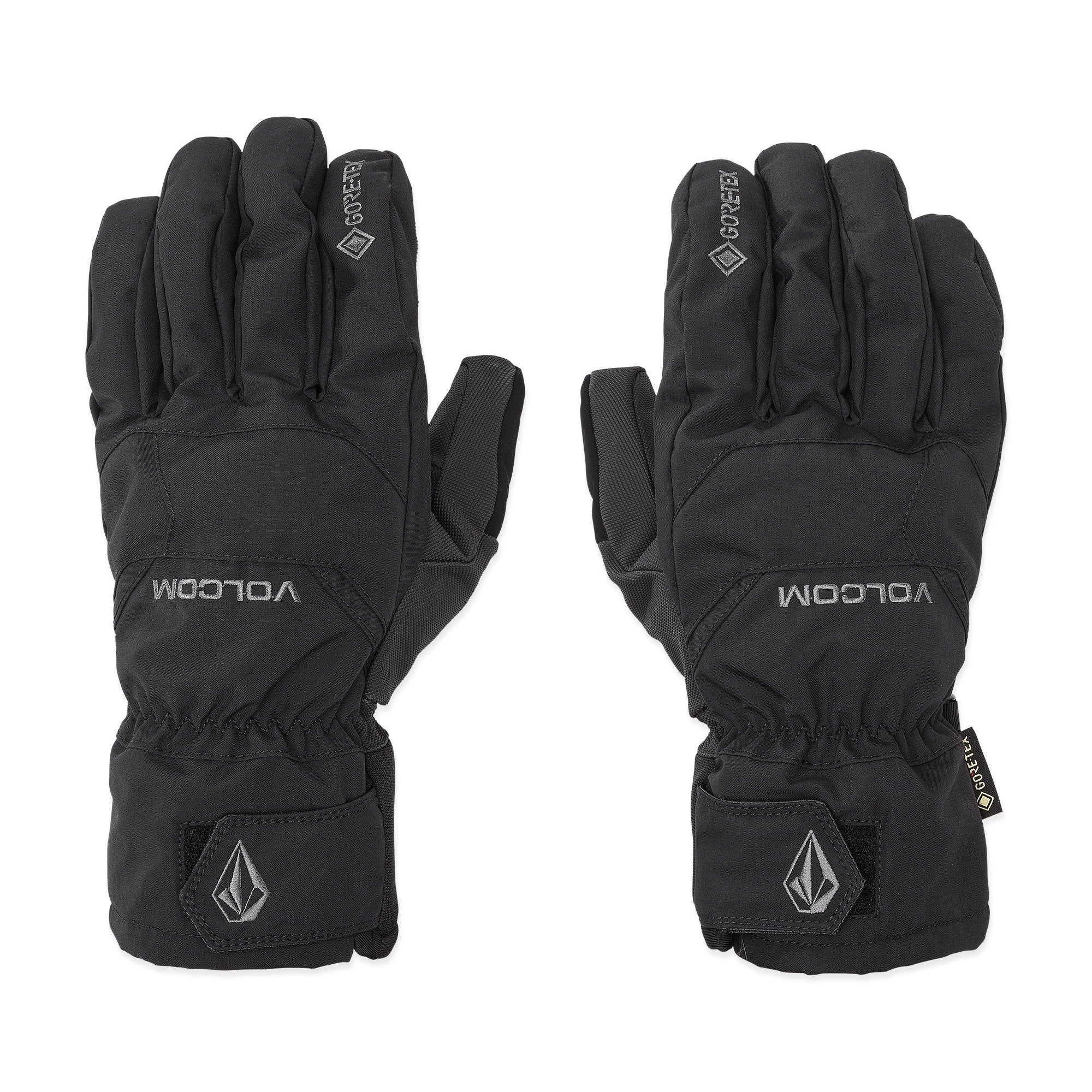 Volcom Men's CP2 GORE-TEX Glove - A black glove with a white logo on the wrist and a strap closure at the cuff.