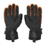 Volcom Men's CP2 GORE-TEX Glove - A black glove with brown trim and a small white logo on the wrist strap.