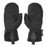 Volcom Men's Stay Dry GORE-TEX Mitt - A black mitt with a textured pattern on the palm and thumb, featuring a Velcro strap closure at the wrist.