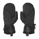 Volcom Men's Stay Dry GORE-TEX Mitt - A pair of black mittens with a textured pattern on the back and red accents on the sides.
