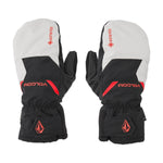 Volcom Men's Stay Dry GORE-TEX Mitt - A pair of black mittens with red accents and a white logo on the back.