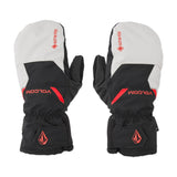 Volcom Men's Stay Dry GORE-TEX Mitt - A pair of black mittens with red accents and a white logo on the back.