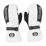 Volcom Men's Millicent Mitt - A pair of white mittens with black accents and a Velcro strap closure.