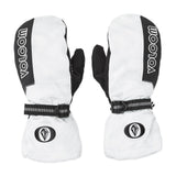 Volcom Men's Millicent Mitt - A pair of white mittens with black accents and a Velcro strap closure.