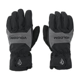 Volcom Men's V.Co Nyle Glove 2025 - A pair of black gloves with gray accents and a gray logo on the wrist strap.