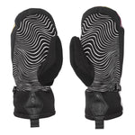 Volcom Men's V.Co Nyle Mitt - Black mittens with white wavy lines on palm and back of hand.