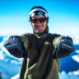 Volcom Men's V.Co Nyle Mitt - A black mitt with a white logo on the wrist strap and a textured palm.