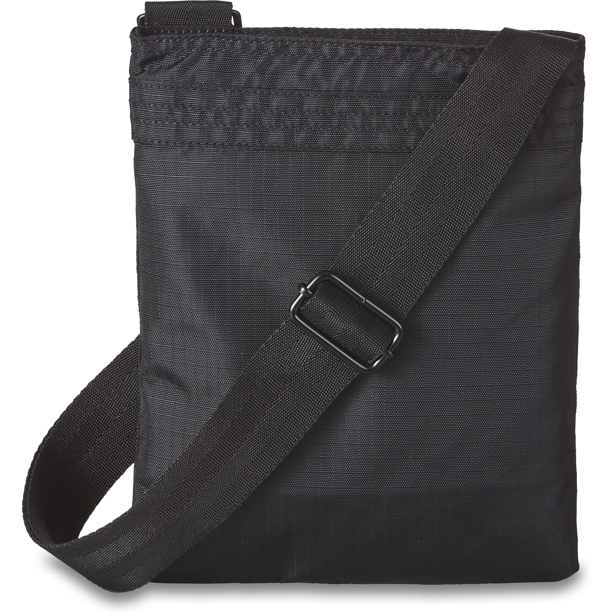 Dakine Jive Crossbody Bag 2025 - A black crossbody bag with a zippered pocket on the front and adjustable strap.
