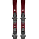 Head Women's Total Joy Skis with Joy 11 Bindings - Red skis with white lettering and bindings, featuring a glossy finish.