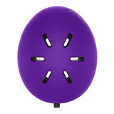 Kids MIPS ski helmet, purple, top view with six vent openings